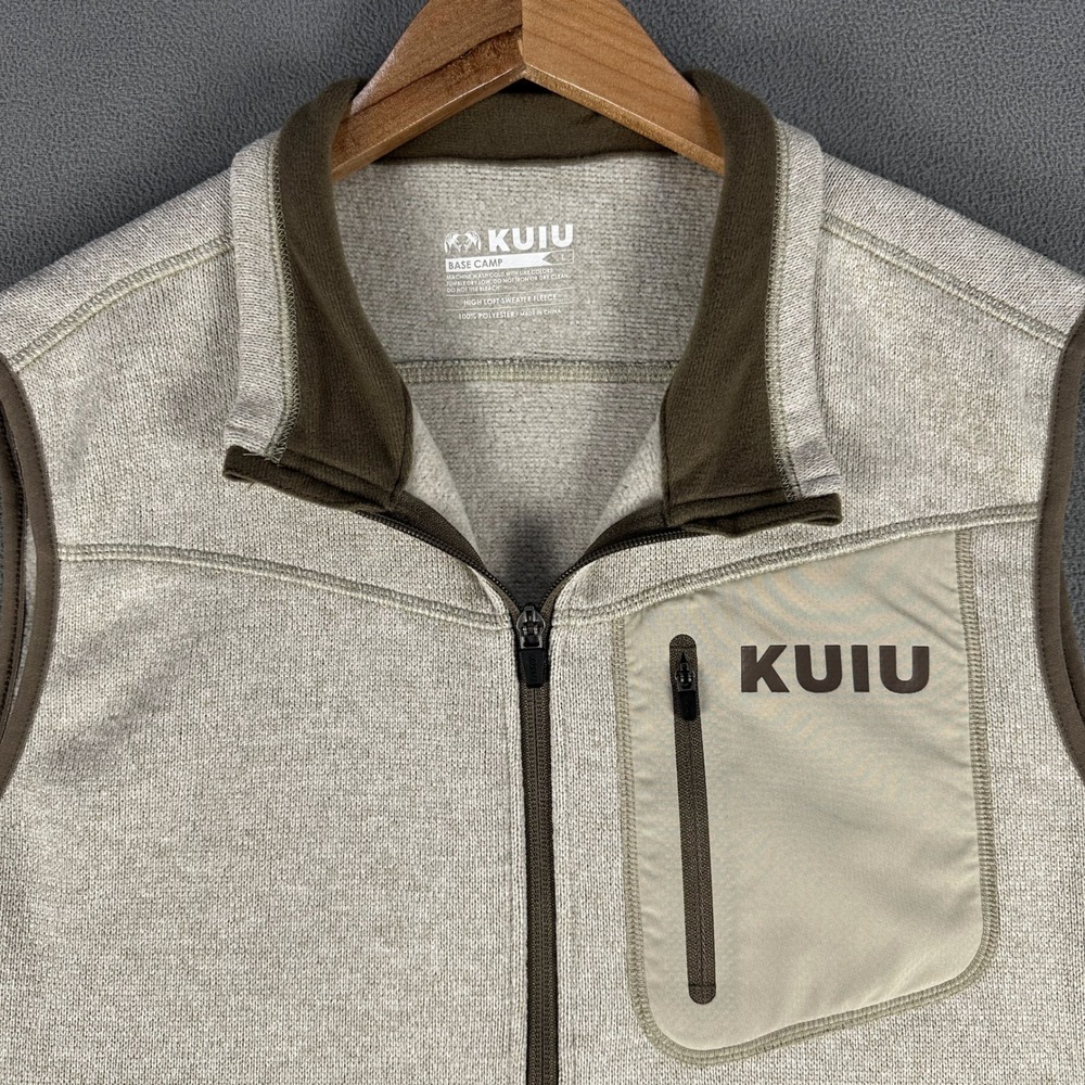 KUIU Vest Large Beige Base Camp High Loft Sweater Fleece Performance Hunting